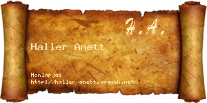 Haller Anett névjegykártya