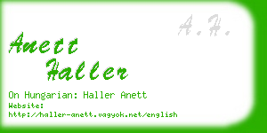 anett haller business card